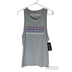 Peloton NEW with tags gray racer tank top - size S- together we go far